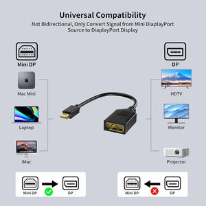 Convertisseur portable Mini DisplayPort vers DisplayPort SYONG, Mini DP vers DP, 4K 60Hz, pour TV, ordinateur, <span class=keywords><strong>MacBook</strong></span> Air, moniteur, projecteur - Product Image 5