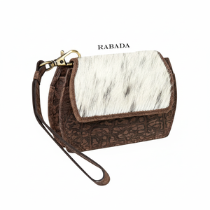 Cartera de cuero con muñequera, piel de vaca, estilo occidental, bolso de mano de cuero Real, bolso de mano para mujer - Product Image 1