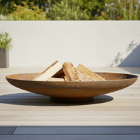 Brasero et bassin d'eau 2-en-1 pour l'extérieur 4 saisons - Fontaine d'eau pour jardin d'été et chauffage au bois pour l'hiver