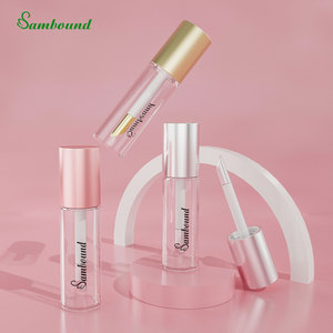Brillo labial en tubo transparente de 20 ml con pincel grande, botella redonda de plástico vacía, combinada con cabezal de pincel de aleación de zinc. - Product Image 4