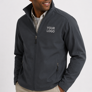 Custom Embroidered Jacket Premium Mens Softshell Full <b>Zip</b> Outdoor Workwear Custom Logo Private Label OEM ODM Manufacturer - Product Image 2