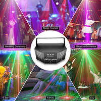 Lumière laser LEDUV RGB DJ Disco à 15 motifs avec télécommande, lumières de fête, spectacle LED
