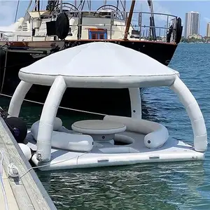 Il mare di alta qualità galleggiante piattaforma gonfiabile parasole tenda gonfiabile divano con fila galleggiante tenda da sole per il grande mare