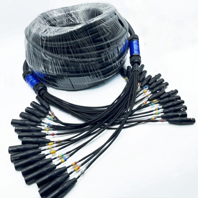 Professional 16-Channel Balanced XLR Audio Cable Multi-Core Cord Braided Shielding Copper Rated for Live Sound Studio Recording