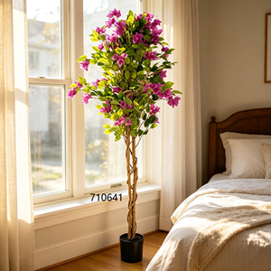 <span class=keywords><strong>Arbre</strong></span> artificiel de bougainvillier en pot, plante fleurie fuchsia, faux <span class=keywords><strong>arbre</strong></span> <span class=keywords><strong>avec</strong></span> pot en plastique, 160 cm, décoration de sol pour salon, couloir - Product Image 2