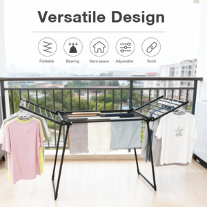 Space-Saving Free-Standing Airer Indoor Use Metal <b>Laundry</b> Drying Rack Foldable <b>Laundry</b> Drying Rack for Air Drying Clothing - Product Image 4