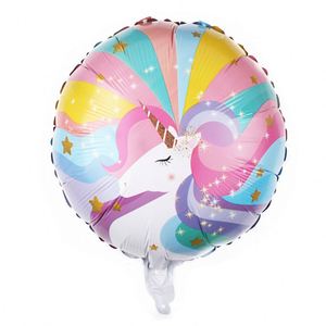 18Inch Unicorn Foil <b>Balloon</b> <b>Round</b> Shape Happy Birthday Helium Aluminum for <b>Balloons</b> Wholesale - Product Image 4