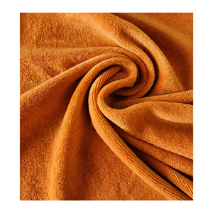 Premium 240gsm 40% Modal 40% Cotton Knitted Velour Fabric for Textile Wholesale Garment Making - orange color OEM SERVICE - Product Image 1