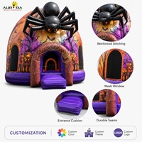 Château gonflable en PVC sur le thème d'Halloween, 4,5x4,5x3m, thème hanté pour locations commerciales de fêtes