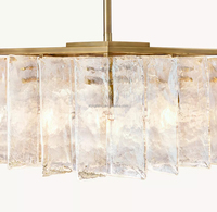 Luminaire suspendu design de luxe pour salon, chambre à coucher, décoration d'intérieur, lustre rectangulaire en verre transparent en treillis personnalisé