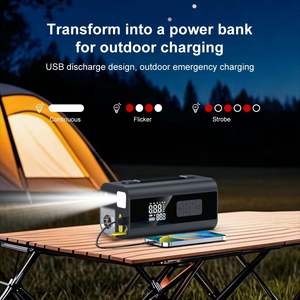 เครื่องจั๊มพ์สตาร์ทรถยนต์แบบพก<span class=keywords><strong>พา</strong></span>อเนกประสงค์ 2000A พร้อมเครื่องดูดฝุ่น ปั๊มลมเติมลมยาง 150psi หน้าจอดิจิตอล ไฟ LED และพาว<span class=keywords><strong>เวอร์</strong></span><span class=keywords><strong>แบงค์</strong></span> - Product Image 4