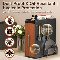 Meuble de rangement de comptoir de cuisine stable et étroit à double niveau, étanche et anti-poussière, pour vaisselle