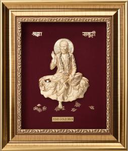 Peintures décoratives haut de gamme personnalisées en usine 2026 représentant les dieux indiens Vishnu, Krishna et Radha, peintures à la feuille d'or 24 carats - Product Image 4