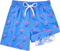 Shorts de plage en polyester pour hommes avec logo personnalisé, extensibles dans 4 directions, séchage rapide, protection UV, taille élastique, imprimé léopard rayé