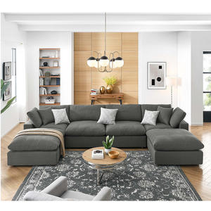 Venta caliente personalizable tela nube sofá cama conjunto en forma de U en forma de L Combos sala de estar <span class=keywords><strong>Uptown</strong></span> muebles - Product Image 4