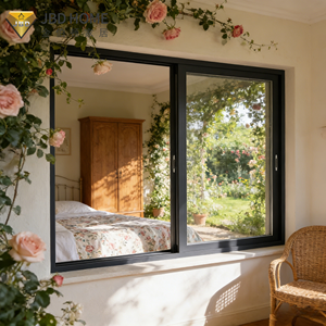 Ventana Corredera Moderna Ahorradora de Espacio con Marco Negro, <span class=keywords><strong>Mosquitera</strong></span> Integrada, Aislamiento Térmico, Certificación Energy Star para Apartamentos Pequeños - Product Image 4