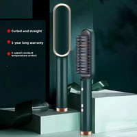 Peigne lisseur et boucleur électrique double fonction à ions négatifs, plaques céramiques, batterie, LED, garantie 1 an, usage domestique
