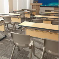 Ensemble de chaises de table de formation pour élèves du primaire et du secondaire pour les écoles Cours de tutorat Salle à manger Bureau à domicile-Matériau métallique durable