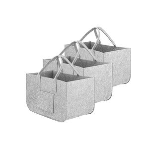 3Pcs Heavy Duty Grande Capacité Feutre de Cheminée Fourre-Tout de Rangement du Bois de Chauffage <span class=keywords><strong>Porte</strong></span>-Bûches et Sac pour le Rangement Domestique - Product Image 1