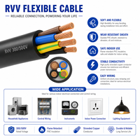 Kabel RVV Berkualitas Tinggi Pasokan Pabrik Grosir 2 Inti dengan Ukuran Berbeda 0.5mm2
