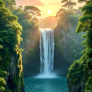 Natuur 3D Waterval Schilderij Prachtig Landschap Wanddecoratie Huishoudelijke Decoratie Waterval Olieverfschilderij - Product Image 1