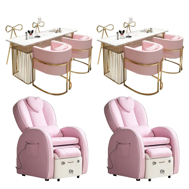 Furnitur Salon Kuku Mewah Set Kuku Manikur Kursi Pedikur Spa Meja Kuku Pedikur Kursi dan Meja Manikur Set