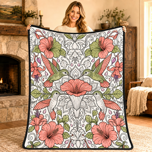 Couverture à colorier personnalisée Soleil et Lune, en flanelle douce, à faire soi-même, pour lit, canapé, voyage, avec marqueurs inclus - Product Image 5