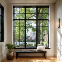 Ventanas Francesas Fijas Impermeables Australianas XIYATECH, Ventanas de Imagen de Aluminio para Interiores y Exteriores Personalizadas para Baño