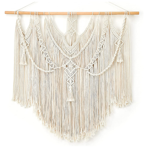 Arazzo da Parete in Macramè Boho in Cotone con Motivo Verticale per Camera da Letto e Soggiorno - Product Image 2