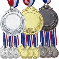 GOLDGE 18-Piece 2-Inch Medali Penghargaan Emas/Perak/Perunggu dengan Pita Leher |   Peringkat 1-3 untuk Pesta Olahraga Spelling Bees (Buatan Cina)