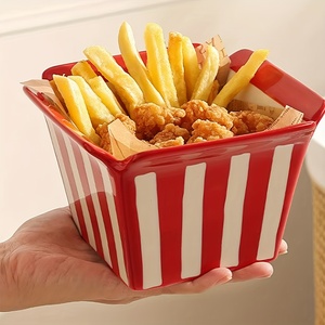 Moderno Tazón Cuadrado de Porcelana para Palomitas de Maíz - No Tóxico y Ecológico para Noches de Cine en Casa, Cafeterías y Regalos - Product Image 2