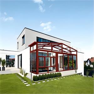 Solarium moderne en verre, résistant aux ouragans, <span class=keywords><strong>double</strong></span> <span class=keywords><strong>vitrage</strong></span>, véranda de jardin en aluminium, <span class=keywords><strong>vitrage</strong></span> Low-E, pour l'extérieur, utilisable toute l'année - Product Image 1