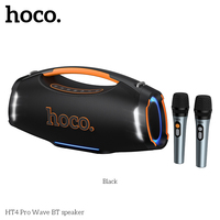 Machine de karaoké HT4 Pro Wave avec 2 microphones sans fil, 370W de puissance de pointe, enceinte de fête à basses profondes, boombox d'extérieur