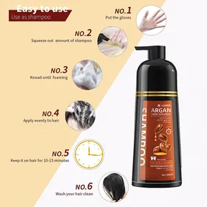 HuaXia Empresa Scalp Proteção Dye Shampoo 3 Em 1 Rápido Cor Preta Shampoo Dye