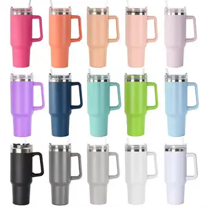 Tumbler with Handle Straw Lid Stainless Steel 30oz/40oz Vacuum Insulated Car Mug Double Wall Thermal Iced Travel Cup Stanleyes