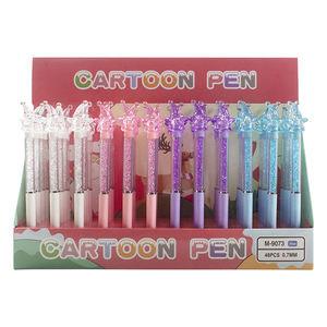 O & Q Kawaii ABS plástico cristal bolígrafo estrella diseño Animal dibujos animados logotipo personalizado laminación impresión promoción barata - Product Image 5