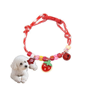 Collier de collier de chien chat anneau de cou cloche empreintes mignonnes cloche simple collier réglable coloré - Product Image 1
