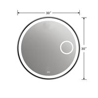 Miroir LED contemporain personnalisé pour l'hôtellerie, avec cadre noir, grossissement 5x, capteur tactile intelligent, IP66, vente en gros usine