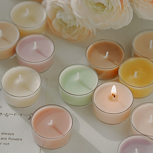 AIKUN Wholesale 2 Hours Popular Unscented Soy Wax Essential Oil Handmade Natural Organic Beeswax <b>Tea</b> Light <b>Candle</b> - Product Image 4