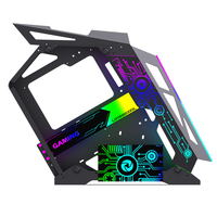 Boîtier d'ordinateur de jeu Lovingcool Mid Tower le plus populaire, boîtier d'ordinateur de bureau RGB, boîtier PC M-ATX/MINI-ITX pour le jeu