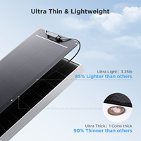 Panel Solar Flexible Callsun de 50W, 182mm PERC A+, Monocristalino, 23% de Eficiencia, IP68 Impermeable, Antiamarilleo, Cubierta ETFE Duradera
