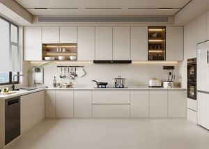 Gabinetes de Cocina Modulares de Madera Contrachapada con Acabado Melamina, Diseño de Grano de Madera, Fregadero Incluido, Estilo Moderno, Tamaño Personalizable - Product Image 2