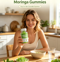 Complément Alimentaire Marque Blanche : 60 Gummies de Moringa, Extrait de Feuilles et Graines de Moringa 240mg, Sans OGM