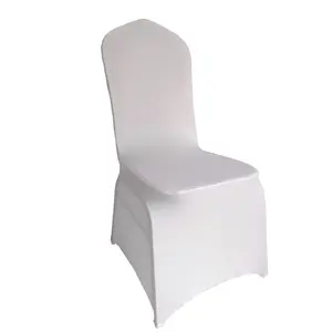 غطاء كرسي قوس قوس من البوليستر أبيض الشامل قابل للتمدد لحفلات الزفاف ديكور مقاعد الفنادق