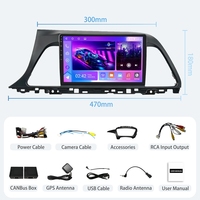 Écran de voiture Android Rhythm 9 pouces IPS tactile 1280x720 HD, kit de mise à niveau DIY Carplay BT pour Hyundai Sonata 2015-2017