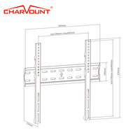 Soporte de Pared para TV LED Moderno, Económico, Pequeño, de Perfil Bajo, Plano, Fijo, Nivelador, Acero Laminado en Frío, Máximo 55 Pulgadas, 400x400