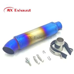 Novo Design Alto Fluxo Personalizado 51mm Entrada De Aço Inoxidável + Tubo De Fibra De Carbono Escape Moto Motocicleta Escape Silenciador - Product Image 4