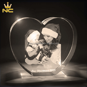 Recuerdo de <span class=keywords><strong>aniversario</strong></span> de fotos grabadas, corazón de navidad, <span class=keywords><strong>regalo</strong></span> de boda de cristal para recuerdo - Product Image 2