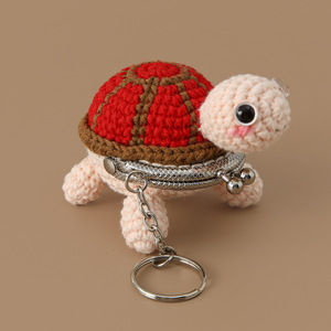Porte-monnaie écologique en forme de petit feuille de dessin animé fini, porte-clés tricoté, sac à dos en laine <span class=keywords><strong>crochet</strong></span>ée, pendentif pour couple, meilleur ami - Product Image 3