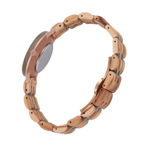 Montre en bois de style Mori Conception chanfreinée à la coupe des ongles Chronographe de <span class=keywords><strong>marche</strong></span> inversée simple à trois points Mouvement à quartz Cadran pointeur - Product Image 2